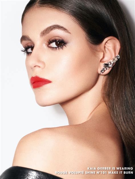 Kaia Gerber for YSL Beauty Rouge Volupte Rock’n Shine Campaign